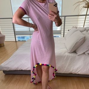 Pitusa pink dress with colorful Pompoms